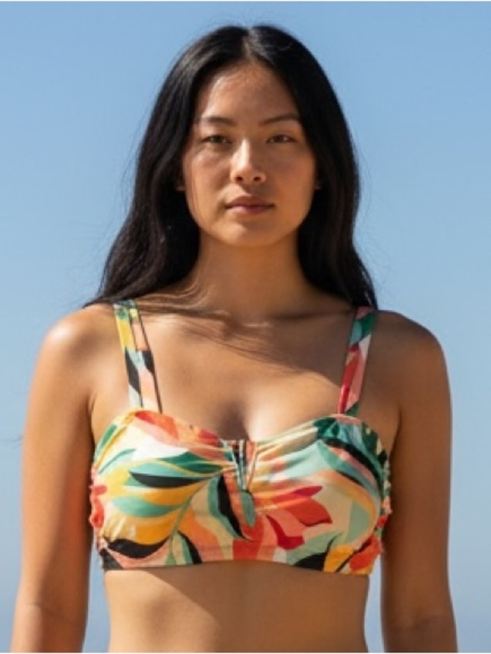 Mynah Abstract Blooms Bra Bikini Swim Top ~ Size 22W